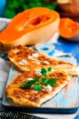 chebureks from a lavash with pumpkin.style rustic
