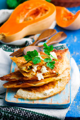 chebureks from a lavash with pumpkin.style rustic