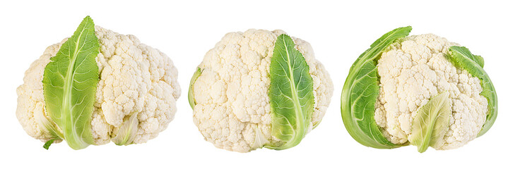 Cauliflower isolated on white background, clipping path