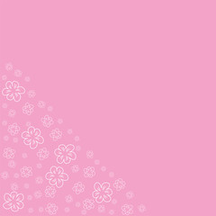 abstract floral frame on a pink background. For prints, greeting cards, invitations, wedding, birthday, party, Valentine's day.