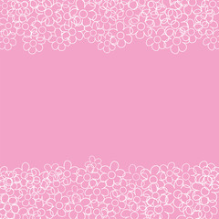 abstract floral frame on a pink background. For prints, greeting cards, invitations, wedding, birthday, party, Valentine's day.