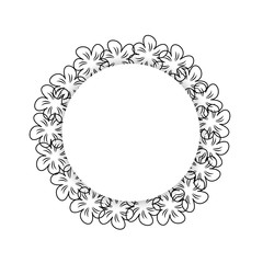 abstract floral frame on a white background. For prints, greeting cards, invitations, wedding, birthday, party, Valentine's day.