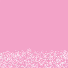 abstract floral frame on a pink background. For prints, greeting cards, invitations, wedding, birthday, party, Valentine's day.