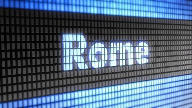 "Rome" on the Screen. 4K Resolution. Encoder Prores 4444. Great Quality. Looping.