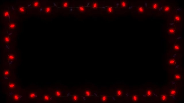 Christmas Light Frame Garland Bulb - Red Blue Blink