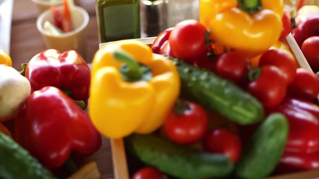 Bright background of set vegetables.