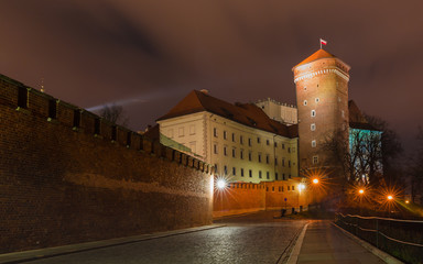 Krakow, Poland, Wawel Cathedral, within the fortified architectural complex built over many centuries atop a limestone outcrop on the left bank of the Vistula river in Kraków, Poland.