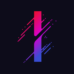 Alphabet letter, stylized colorful liquid ink font. Vector