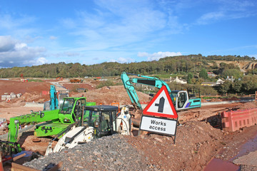 Road construction site