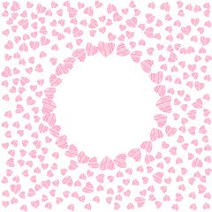 abstract love frame from a pattern of hearts. For greeting cards, invitations Valentine's day, wedding, birthday.