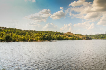 The island of Khortitsa in the middle of the Dnieper