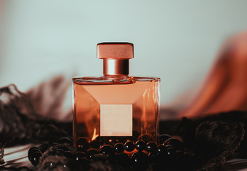 Perfumery, cosmetics. Female bottle of perfume