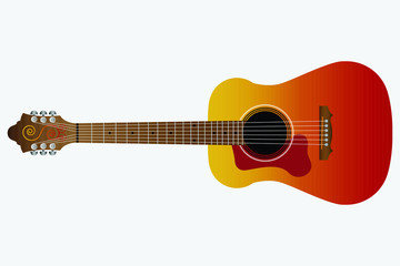 Classic guitar isolated on white background