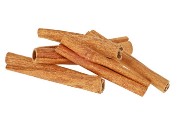 Fragrant cinnamon sticks isolated on a white background