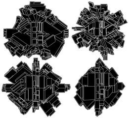Futuristic Globe Megalopolis City Vector 