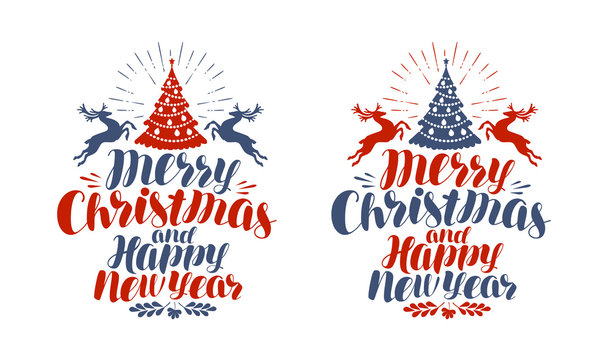 Christmas concept. Holiday, xmas typographic design. Lettering vector illustration