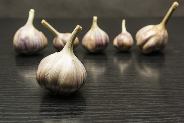 Garlic bulb against the background of other order.