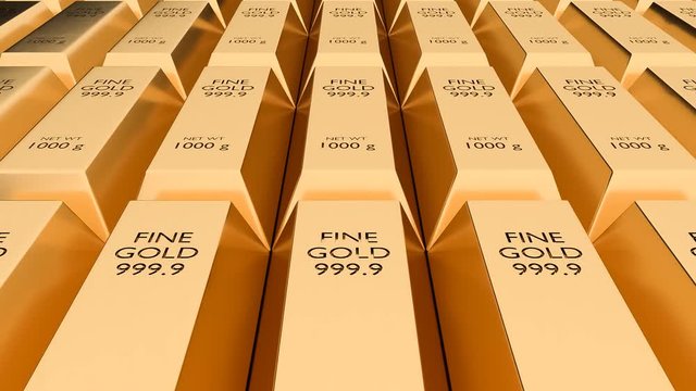 Gold bars or ingot - financial success and investment concept