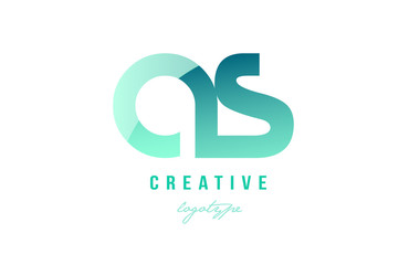 green gradient pastel modern as a s alphabet letter logo combination icon design