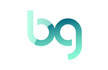 green gradient pastel modern bg b g alphabet letter logo combination icon design