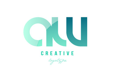 green gradient pastel modern aw a w alphabet letter logo combination icon design