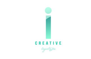 i green pastel gradient alphabet letter logo icon design