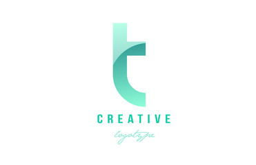 t green pastel gradient alphabet letter logo icon design