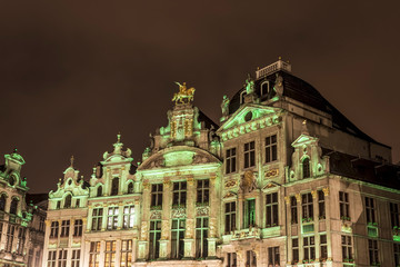 Obraz premium Guildhalls on Grand Place in Brussels, Belgium.