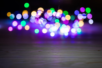 Abstract colorful Bokeh light in the night Background