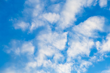 Blue sky background with clouds. Beauty of nature