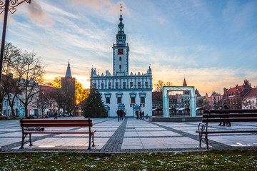 Main city square - Town Hall in Chelmno, Poland. 