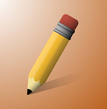 Yellow wooden pencil