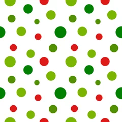 Papier Peint photo autocollant Polka dot Points rouges et verts