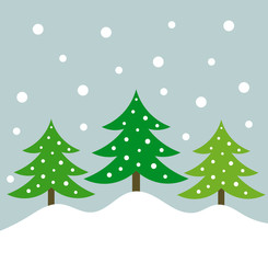 Fototapeta premium Christmas trees winter card