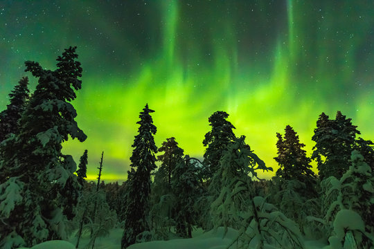 Northern lights image taken in Finish Lapland