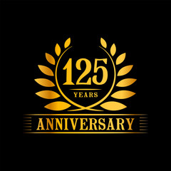 Fototapeta na wymiar 125 years anniversary logo template. 