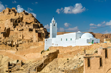 Mosque at Chenini, a a fortified Berber village in Southern Tunisia