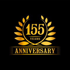Fototapeta na wymiar 155 years anniversary logo template. 