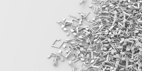 Fototapeta premium Infinite musical notes, art and music 3d rendering conceptual background