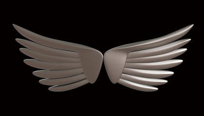 Metal Wings 3d rendering
