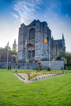 Saint Waltrude Church In Mons, Belgium.