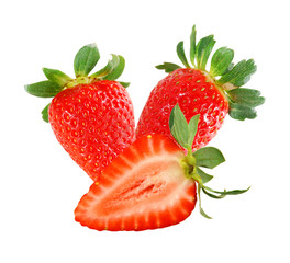 Beautiful strawberries isolated on white