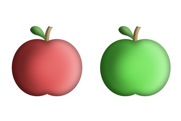 Manzanas de color rojo y verde. 