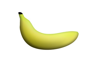 Plátano amarillo sobre fondo blanco.