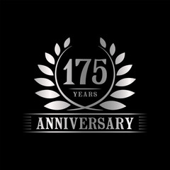 175 years design template. Anniversary vector and illustration template.