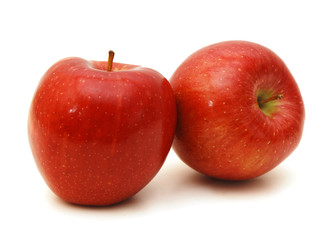 Ripe red apple. Isolated on a white background.
