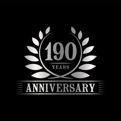 190 years design template. Anniversary vector and illustration template.