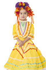 Traditional Mexican dress and hair piece