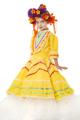 Traditional Mexican dress and hair piece