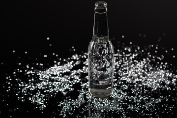 Black ink in water bottle